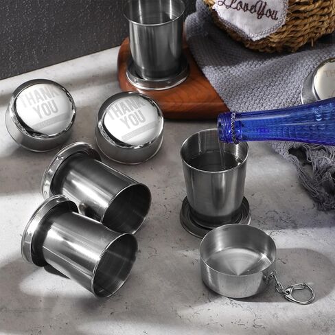 Mifoci 10 Pcs Appreciation Gifts Collapsible Metal Cups 5 oz Folding Travel Cups for Men Women Employee Coworker Team Thank You Party Favors Portable Camping Supplies(Being Awesome) in Saudi Arabia
