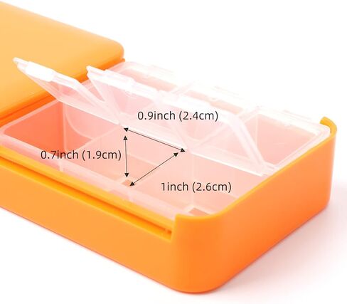 منظم حبوب دواء مقاوم للضوء، صندوق حبوب دواء كبير جدًا للسفر لمدة 6 ايام مع تصميم لحماية الخصوصية، حافظات حبوب خالية من البيسفينول ايه للفيتامينات وزيوت السمك والادوية والمكملات الغذائية in Kuwait
