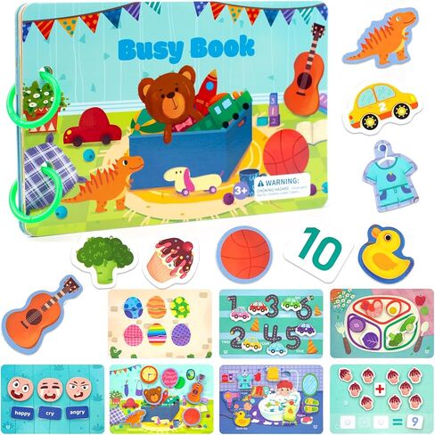 Montessori Busy Book for Toddlers, Preschool Learning Activities for Kids, Kindergarten Educational Toys for 3 Year Old in Kuwait