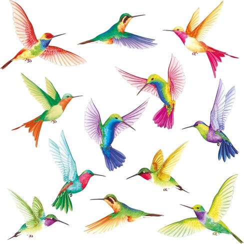 ديكواول ملصقات حائط بتصميم زهور استوائية وطيور طنانة من الفينيل لتزيين غرفة النوم والمعيشة، ديكور فني للطيور، شجرة اوراق شجر قابلة للازالة من الفينيل لغرفة الاطفال - DS-8060 in Saudi Arabia