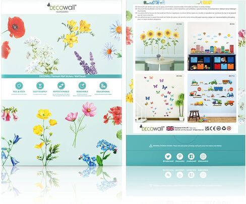 ديكواول ملصقات حائط بتصميم زهور استوائية وطيور طنانة من الفينيل لتزيين غرفة النوم والمعيشة، ديكور فني للطيور، شجرة اوراق شجر قابلة للازالة من الفينيل لغرفة الاطفال - DS-8060 in Saudi Arabia