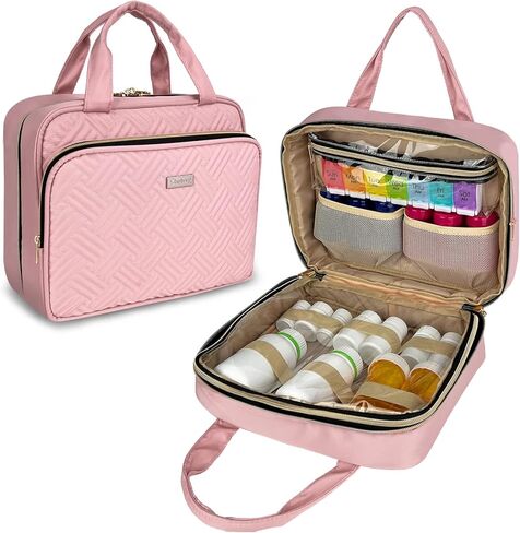 منظم زجاجات حبوب الدواء للسفر من CHELVVG، منظم وتخزين الأدوية، حقيبة طبية منزلية للحبوب والوصفات الطبية والفيتامينات وزيت السمك، أفضل هدية لعيد الميلاد ورأس السنة الجديدة (كبير، أسود) in Kuwait