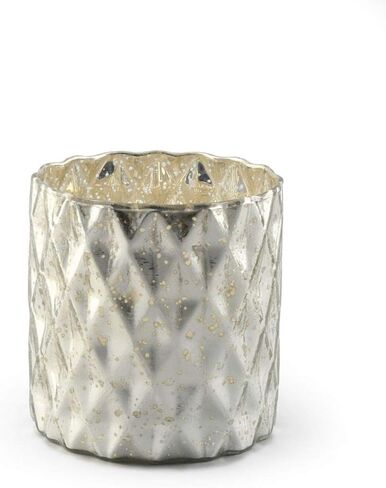 Serene Spaces Living Silver Diamond Mercury Cylinder ، المقاس: 12.7 سم قطر × 12.7 سم ارتفاع in Kuwait