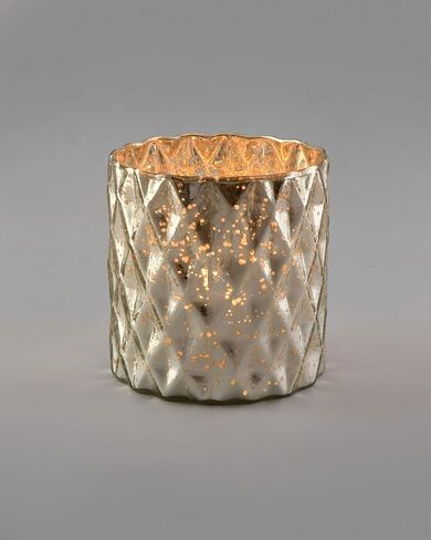 Serene Spaces Living Silver Diamond Mercury Cylinder ، المقاس: 12.7 سم قطر × 12.7 سم ارتفاع in Kuwait