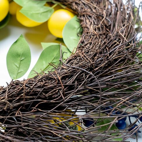 وانجلاب اكليل ليمون صيفي صناعي مقاس 22 انش مع اوراق خضراء لديكور الحائط والباب الامامي والمنزل والعطلات والمزرعة in Kuwait