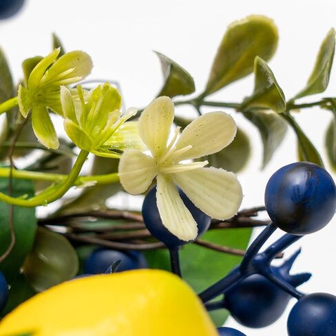 وانجلاب اكليل ليمون صيفي صناعي مقاس 22 انش مع اوراق خضراء لديكور الحائط والباب الامامي والمنزل والعطلات والمزرعة in Kuwait