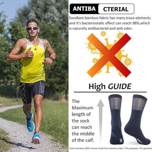 جوارب الخيزران لمرضى السكري، جوارب Sunew النسائية للصيف تسمح بمرور الهواء لا رائحة من الخيزران للأقدام العرق، ماصة للرطوبة الجري المشي لمسافات طويلة العمل جوارب طاقم الخيزران 6 أزواج رمادي، XL in Kuwait