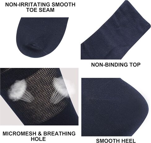 جوارب الخيزران لمرضى السكري، جوارب Sunew النسائية للصيف تسمح بمرور الهواء لا رائحة من الخيزران للأقدام العرق، ماصة للرطوبة الجري المشي لمسافات طويلة العمل جوارب طاقم الخيزران 6 أزواج رمادي، XL in Kuwait