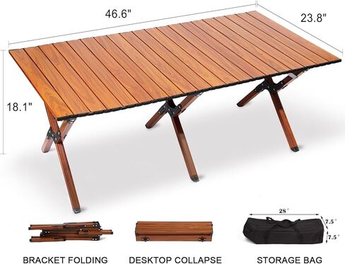 طاولات التخييم التي يمكن طيها خفيفة الوزن - طاولة نزهة محمولة قابلة للطي من الألومنيوم، طاولة جانبية صغيرة قابلة للطي/قابلة للطي للأنشطة الخارجية والشاطئ والشواء وتناول الطعام، تتسع لـ 4-8 أشخاص... in Kuwait