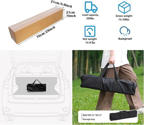 طاولات التخييم التي يمكن طيها خفيفة الوزن - طاولة نزهة محمولة قابلة للطي من الألومنيوم، طاولة جانبية صغيرة قابلة للطي/قابلة للطي للأنشطة الخارجية والشاطئ والشواء وتناول الطعام، تتسع لـ 4-8 أشخاص... in Kuwait