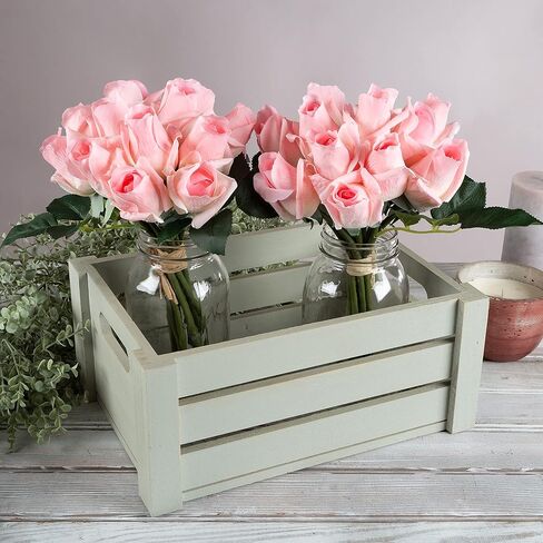 زهور بيور جاردن روز الصناعية - مجموعة 24 قطعة من الزهور المزيفة ذات اللمس الحقيقي مقاس 11.5 بوصة مع سيقان لديكور المنزل، أو الزفاف، أو حفلات الزفاف/استحمام الطفل (وردي) in Kuwait