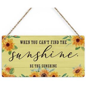 Inspirational Sunshine Sunflower Decor Farmhouse Wall Hanging Decor for Home Bedroom Bathroom Office Bar Cafe Pub Front Door Porch Backyard Farm Rustic Wood Sign in Kuwait