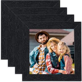 AEVETE 4x6 Picture Frames Black 4 Pack for Wall Tabletop Display
