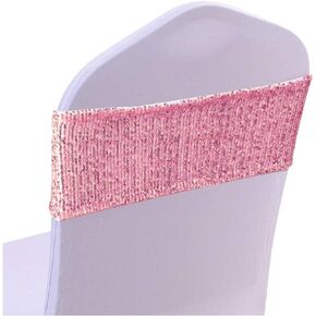 High Elastic Sequin Chair Sashes Bling Bling Chair Sashes Soft Strecth Sequin Material Shining Sequin Chair Bows for Party Decoration Home (10PCS, Royal Blue+Buckle)