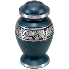 eSplanade Metal Mini Cremation Urn Keepsake Memorial Jar Pot Container | Small Urn for Funeral Ashes Burial | Etched Pattern Metal Keepsake | Grey - 3" Inches in Kuwait