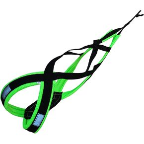 LASALINE Dog Pulling Harness, XBack for Canicross, Dog Sport, Bike Joring, Ski Joring, Sled Harness, Dog mushing, Dog Running Harness, Black Neongreen