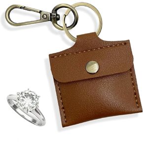 PAKASEBOXES Ring Holder Keychain for Gym, Leather Jewelry Travel Pouch for Wedding Ring, Necklaces, Mini coin pouch for Women in Kuwait