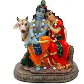 Hindu God Radha Krishna Statue - 6.6" H Indian Idol Valentine Wedding Gift for Indians Puja Item Pooja Diwali Gifts Home Office Altar Temple Mandir Yoga Studio Spiritual Decor in Saudi Arabia