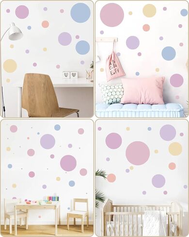 5 Color Polka Dots Wall Stickers Big Circle Wall Decals Peel and Stick for Bedroom Living Room Classroom Kids Playroom Decor Removable Vinyl Wall Stickers Dots Wall Decals in Kuwait