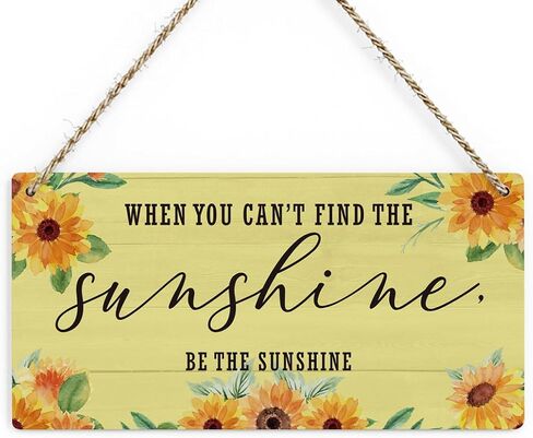 ديكور ملهم لأشعة الشمس عباد الشمس لبيت المزرعة ديكور معلق على الحائط للمنزل وغرفة النوم والحمام والمكتب والمقهى والحانة والباب الأمامي والشرفة والفناء الخلفي للمزرعة لافتة خشبية ريفية in Kuwait