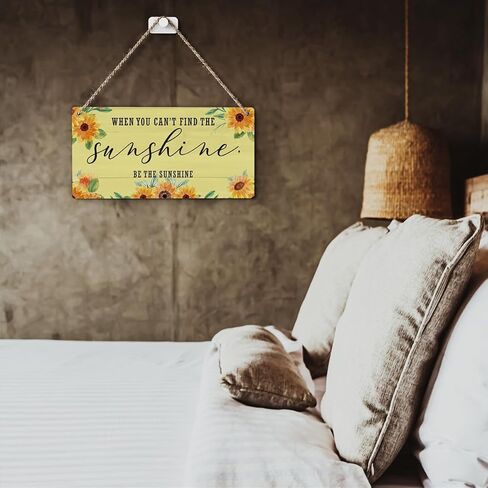 ديكور ملهم لأشعة الشمس عباد الشمس لبيت المزرعة ديكور معلق على الحائط للمنزل وغرفة النوم والحمام والمكتب والمقهى والحانة والباب الأمامي والشرفة والفناء الخلفي للمزرعة لافتة خشبية ريفية in Kuwait