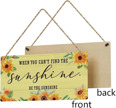 ديكور ملهم لأشعة الشمس عباد الشمس لبيت المزرعة ديكور معلق على الحائط للمنزل وغرفة النوم والحمام والمكتب والمقهى والحانة والباب الأمامي والشرفة والفناء الخلفي للمزرعة لافتة خشبية ريفية in Kuwait