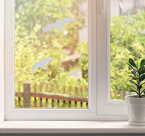 ملصقات نافذة الطيور المضادة للتصادمات لحماية الباب الزجاجي وحفظ الطيور (أسود، 9 قطع) in Kuwait