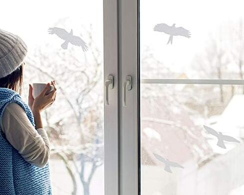 ملصقات نافذة الطيور المضادة للتصادمات لحماية الباب الزجاجي وحفظ الطيور (أسود، 9 قطع) in Kuwait