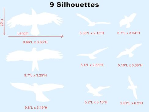 ملصقات نافذة الطيور المضادة للتصادمات لحماية الباب الزجاجي وحفظ الطيور (أسود، 9 قطع) in Kuwait
