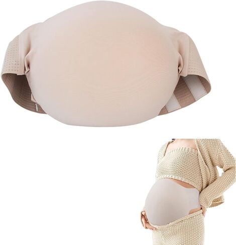 BWWNBY بطن حامل مزيف مع حشوة إسفنجية الذاكرة، محاكاة بطن الحامل، سهل الارتداء، دعامات أداء المسرح لممثل البطن، زي تنكري لبطن الهالوين وحفلات عيد الميلاد (M، 5-7 أشهر) in Kuwait