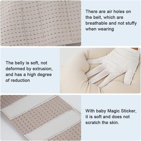 BWWNBY بطن حامل مزيف مع حشوة إسفنجية الذاكرة، محاكاة بطن الحامل، سهل الارتداء، دعامات أداء المسرح لممثل البطن، زي تنكري لبطن الهالوين وحفلات عيد الميلاد (M، 5-7 أشهر) in Kuwait