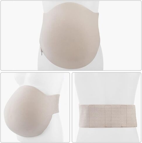 BWWNBY بطن حامل مزيف مع حشوة إسفنجية الذاكرة، محاكاة بطن الحامل، سهل الارتداء، دعامات أداء المسرح لممثل البطن، زي تنكري لبطن الهالوين وحفلات عيد الميلاد (M، 5-7 أشهر) in Kuwait