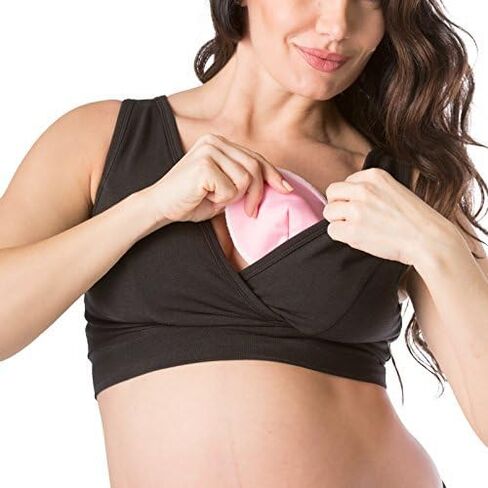 Fishers Finery Womens Wireless Maternity Nursing Bra; Nursing Pad Set Option in Kuwait