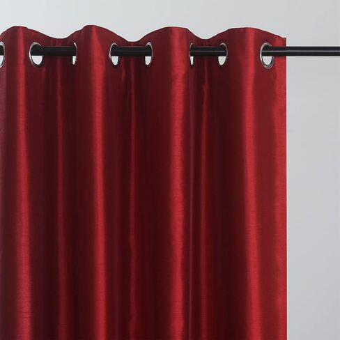 GYROHOME Faux Silk Blackout Curtains, Fully Lined Solid Color Window Treatment Drapes for Bedroom and Living Room Thermal Insulated Grommet Top Room Darkening Drapes, (Aqua Blue,46x72inch, 2 Panels) in Kuwait