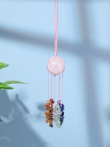 GEHECRST الأخضر افينتورين كريستال شنقا زخرفة اليدوية شقرا شفاء كريستال الأحجار الكريمة الكرة شنقا ديكور للمنزل جدار نافذة السيارة سحر شنقا الملحقات هدايا الكريستال الروحية لعيد الميلاد in Kuwait