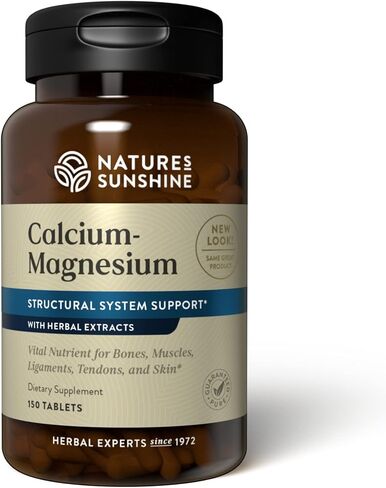 Nature's Sunshine Calcium-Magnesium, SynerPro, 150 Tablets, Calcium Multivitamin Provides Vital Nutrients for Bones, Muscles, Ligaments, Tendons, and Skin in Saudi Arabia