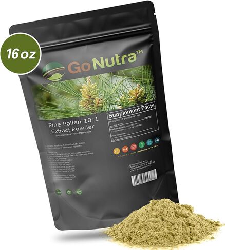 Go Nutra - مسحوق حبوب لقاح الصنوبر، قوي 10:1 مسحوق حبوب لقاح الصنوبر من أشجار الصنوبر ماسون، مسحوق حبوب لقاح الصنوبر النقي للشاي والقهوة والعصير والعصائر وأكثر من ذلك، غير معدل وراثيًا، نباتي، 1 رطل in Saudi Arabia