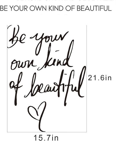 ملصق جداري جميل من SENGTER Be Your Own، قابل للإزالة، عبارة إنجليزية تقول الكلمات، ملصق حائط لغرفة النوم وغرفة المعيشة وغرفة الأطفال وديكور المنزل، ذهبي in Kuwait