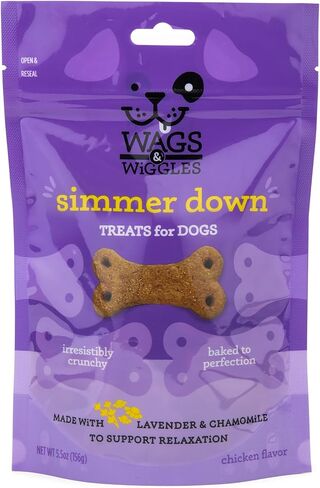 مكافآت وظيفية لطيفة للبطن من Wags & Wiggles للكلاب، بنكهة الدجاج، 5.5 كيس قابل للإغلاق| دعم الجهاز الهضمي | علاجات اليقطين للكلاب ذات البطون الحساسة in Kuwait