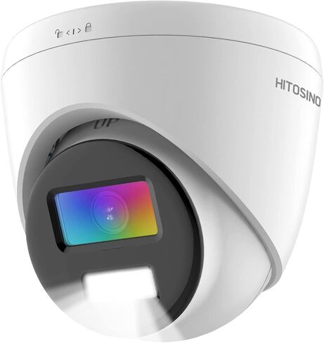 HITOSINO 5MP Fixed Turret Outdoor/Indoor IP POE Camera Security Surveillance Camera,98ft NightVision,2.8mm, H265+,IP67,7/24 Colorful Imaging,Built-in Mic,Compatible with Hikvision NVR in Kuwait