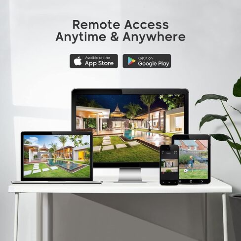 HITOSINO 5MP Fixed Turret Outdoor/Indoor IP POE Camera Security Surveillance Camera,98ft NightVision,2.8mm, H265+,IP67,7/24 Colorful Imaging,Built-in Mic,Compatible with Hikvision NVR in Kuwait