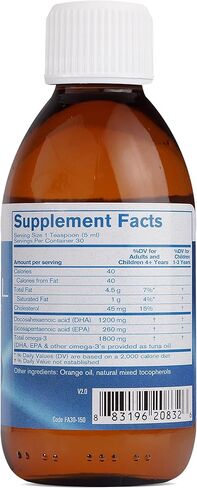 فارماكس DHA أجود زيت السمك النقي | يدعم وظيفة الدماغ | 5.1 فلوريدا. أوقية. | نكهة البرتقال الطبيعية in Kuwait