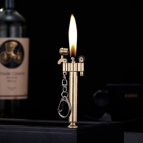 Vintage Trench Lighter,Pure Copper Cool Lighter, Reusable Antique Mini Kerosene Lighters,Novelty Soft Flame Lighters (Golden) in Saudi Arabia