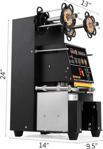 ماكينة ختم أوتوماتيكية بالكامل VEVOR 500-650 كوب في الساعة بوبا السدادة التحكم الرقمي آلة سدادة الأكواب السوداء لقهوة الشاي والحليب in Kuwait