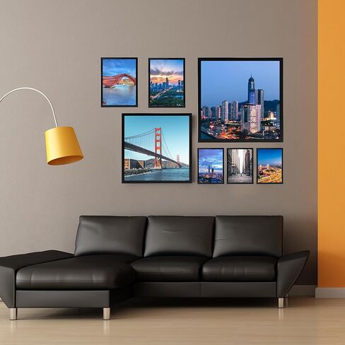 OMISHE 2 Pack 9x11 Picture Frame Black for Wall Hanging or Tabletop, 9 x 11 Frame Composite Wood Wall Gallery Photo Frame, Black in Kuwait