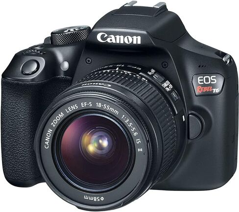 كاميرا Canon EOS Rebel T6 DSLR مع عدسة مقاس 18-55 مم (1159C003) + بطاقة ذاكرة سعة 64 جيجابايت + طقم مرشح الألوان + طقم مرشح + شاحن + بطارية LPE10 + عدسة واسعة الزاوية + عدسة مقربة + غطاء عدسة + المزيد (متجددة) in Saudi Arabia