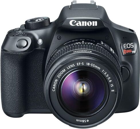 كاميرا Canon EOS Rebel T6 DSLR مع عدسة مقاس 18-55 مم (1159C003) + بطاقة ذاكرة سعة 64 جيجابايت + طقم مرشح الألوان + طقم مرشح + شاحن + بطارية LPE10 + عدسة واسعة الزاوية + عدسة مقربة + غطاء عدسة + المزيد (متجددة) in Saudi Arabia