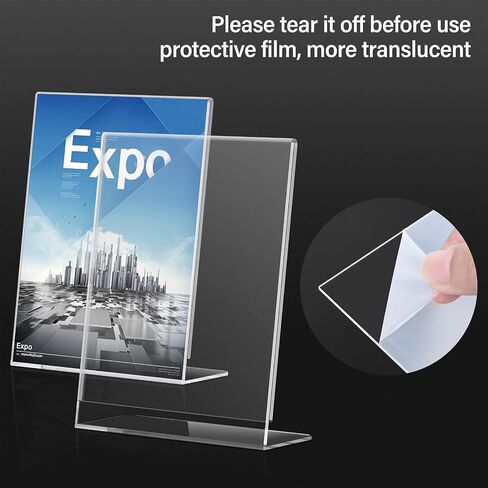 Relx Acrylic Sign Holder 8.5 x 11, Acrylic Display Stand for Display, Slant Back Acrylic Display Stand, Clear Frames Plastic Sign Holder for Store, Restaurant (12 Pack) in Saudi Arabia