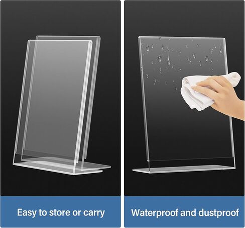 Relx Acrylic Sign Holder 8.5 x 11, Acrylic Display Stand for Display, Slant Back Acrylic Display Stand, Clear Frames Plastic Sign Holder for Store, Restaurant (12 Pack) in Saudi Arabia