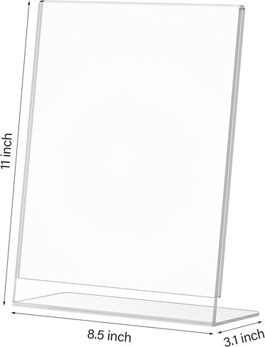 Relx Acrylic Sign Holder 8.5 x 11, Acrylic Display Stand for Display, Slant Back Acrylic Display Stand, Clear Frames Plastic Sign Holder for Store, Restaurant (12 Pack) in Saudi Arabia